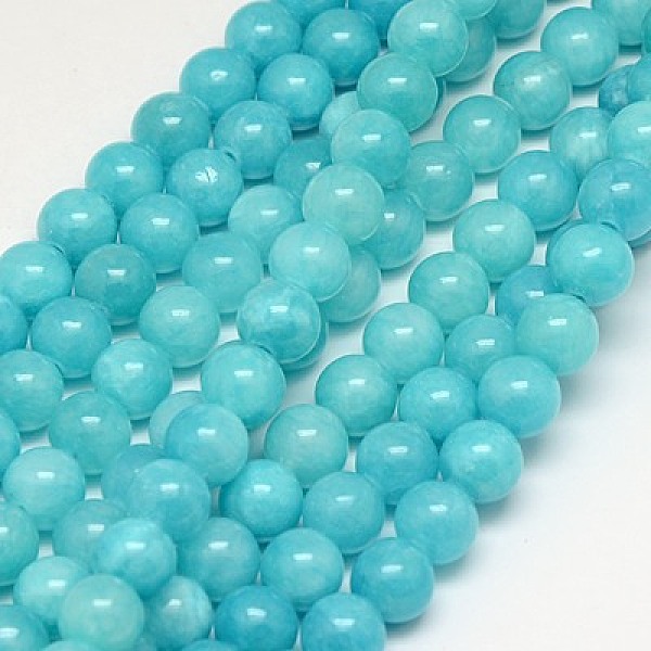 

PandaHall Natural Yellow Jade Beads Strands, Dyed, Round, Dark Turquoise, 10mm, Hole: 1mm, about 40pcs/strand, 15.75 inch Yellow Jade Round..., Cyan
