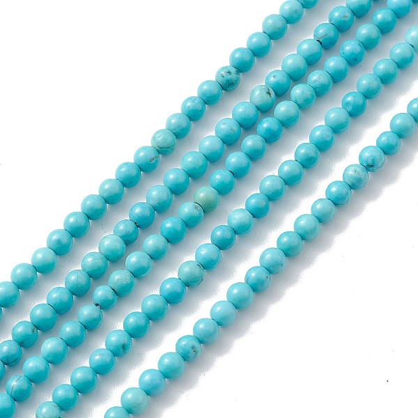 

PandaHall Natural Howlite Beads Strands, Dyed, Round, Turquoise, 3~4mm, Hole: 0.7~0.8mm, about 116~120pcs/strand, about 15 inch Howlite..., Green