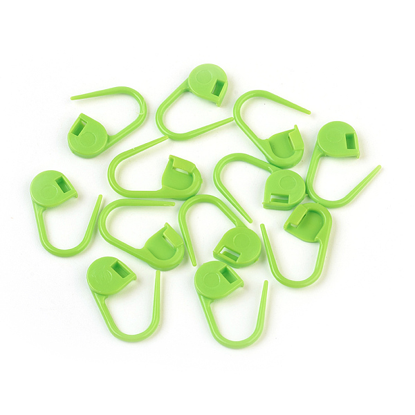 

PandaHall Eco-Friendly ABS Plastic Knitting Crochet Locking Stitch Markers Holder, Light Green, 22x11x3mm, Pin: 1mm Plastic Green