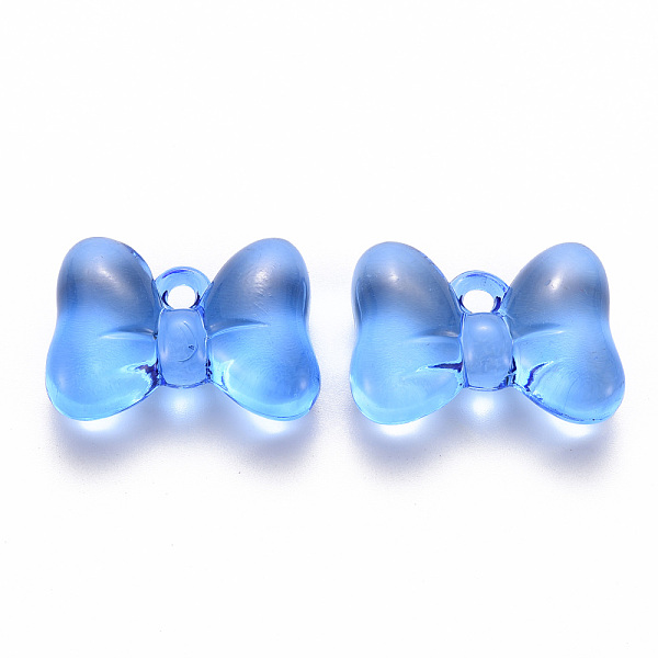 

PandaHall Transparent Acrylic Pendants, Bowknot, Blue, 21x29x10.5mm, Hole: 2.5mm, about 118pcs/500g Acrylic Bowknot Blue
