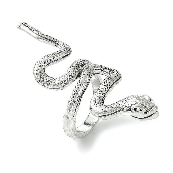 

PandaHall Snake Alloy Wrap Open Cuff Rings, Lead Free & Cadmium Free, Antique Silver, 4~55mm, Inner Diameter: 19mm Alloy Snake