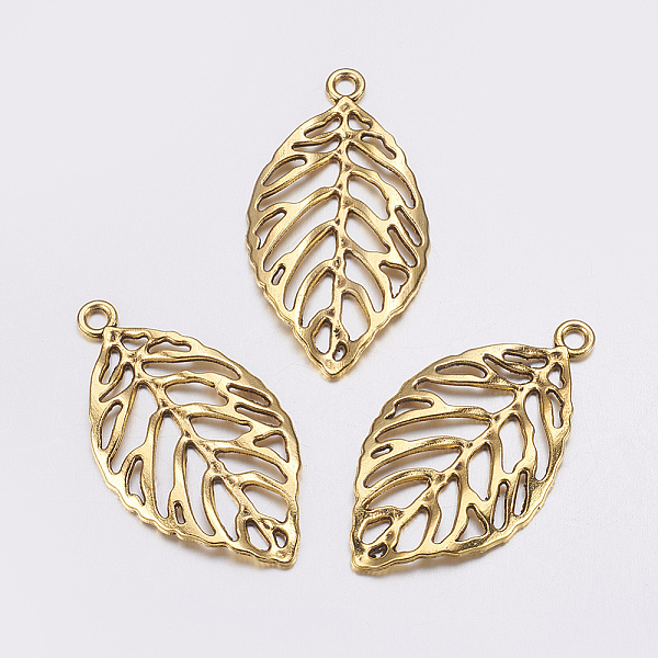 

PandaHall Alloy Pendants, Cadmium Free & Nickel Free & Lead Free, Leaf, Antique Golden, 49.5x27.5x2mm, Hole: 3.5mm Alloy Leaf