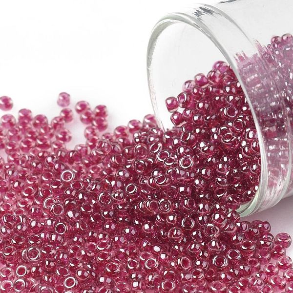 

PandaHall TOHO Round Seed Beads, Japanese Seed Beads, (356) Inside Color Light Amethyst/Fuscia Lined, 11/0, 2.2mm, Hole: 0.8mm, about..., Purple