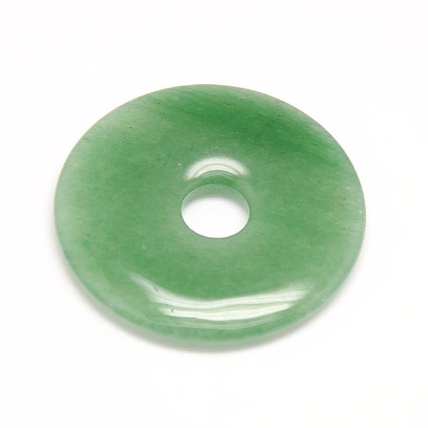

PandaHall Donut/Pi Disc Natural Gemstone Pendants, Green Aventurine, Donut Width: 12mm, 30x5mm, Hole: 6mm Green Aventurine Flat Round