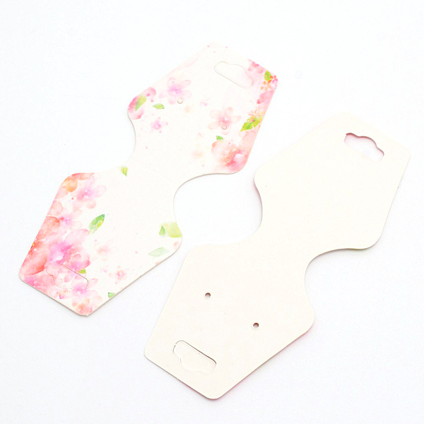 

PandaHall White Cardboard Necklace Display Cards, Rectangle with Flower Pattern, Pink, 4-1/4x1-3/4 inch(10.8x4.4cm) Paper Flower Pink