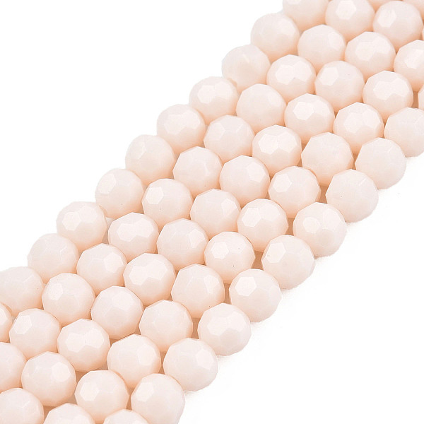 

PandaHall Opaque Solid Glass Bead Strands, Faceted(32 Facets) Round, Old Lace, 4~5mm, Hole: 0.5mm, about 93~98pcs/strand, 14.69 inch(37.3cm)...