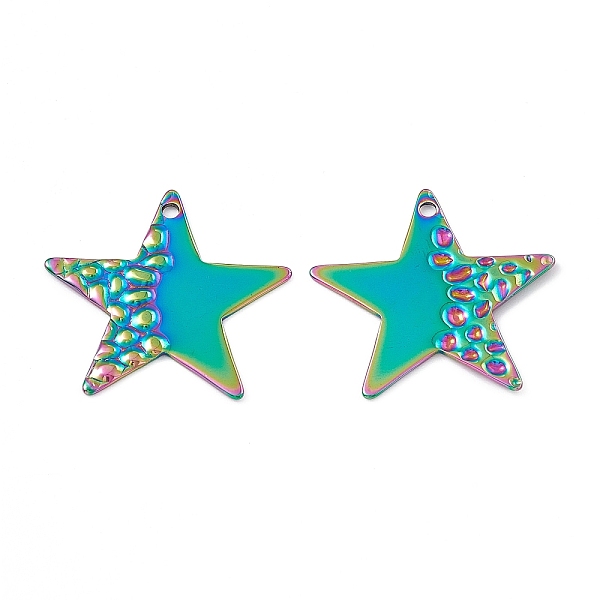 

PandaHall Ion Plating(IP) 304 Stainless Steel Pendants, Star Charm, Rainbow Color, 25x26x1mm, Hole: 1.5mm 304 Stainless Steel Star