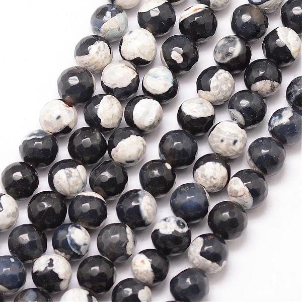 

PandaHall Natural Fire Crackle Agate Bead Strands, Round, Grade A, Faceted, Dyed & Heated, Black, 8mm, Hole: 1mm, about 47pcs/strand, 15...