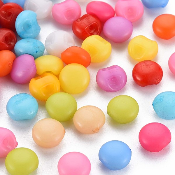 

PandaHall 1-Hole Resin Buttons, Round, Mixed Color, 9x5mm, Hole: 1.4mm Resin Round Multicolor