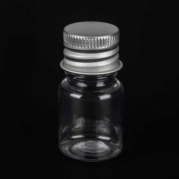 PandaHall PET Plastic Mini Storage Bottle, Travel Bottle, for Cosmetics, Cream, Lotion, liquid, with Aluminum Screw Top Lid, Platinum...