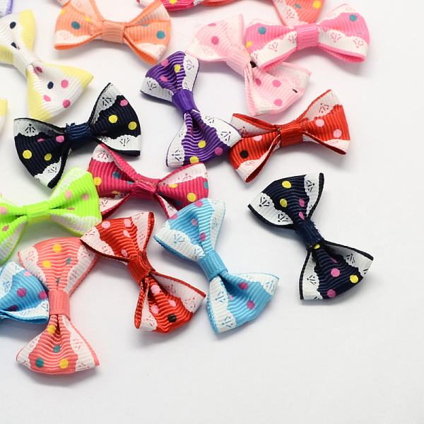 

PandaHall Handmade Woven Costume Accessories, Dot Pattern Grosgrain Bowknot, Midnight Blue, 23x35x6mm, about 500pcs/bag Ribbon Bowknot..., Multicolor