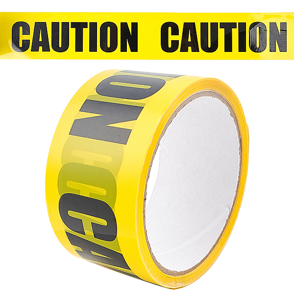 Image of GORGECRAFT 1.9 Inch x 82 Feet Caution Tape Roll Yellow Black Barricade Safety Tape Adhesive Warning Tape for Danger Areas Halloween...