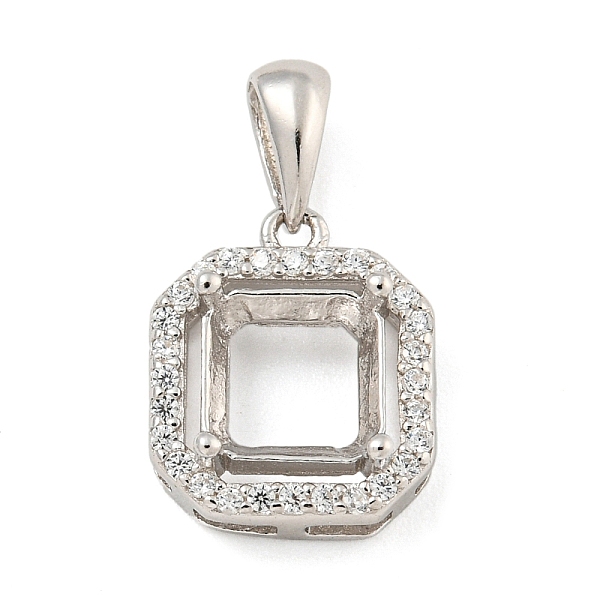 

PandaHall 925 Sterling Silver Micro Pave Clear Cubic Zirconia Sew on Prong Settings, Claw Settings for Pointed Back Rhinestone, Open Back...