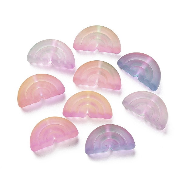 

PandaHall Rubberized Style Luminous Transparent Acrylic Beads, Half Round, Mixed Color, 14x26.5x9mm, Hole: 2.8mm Acrylic Half Round..., Multicolor