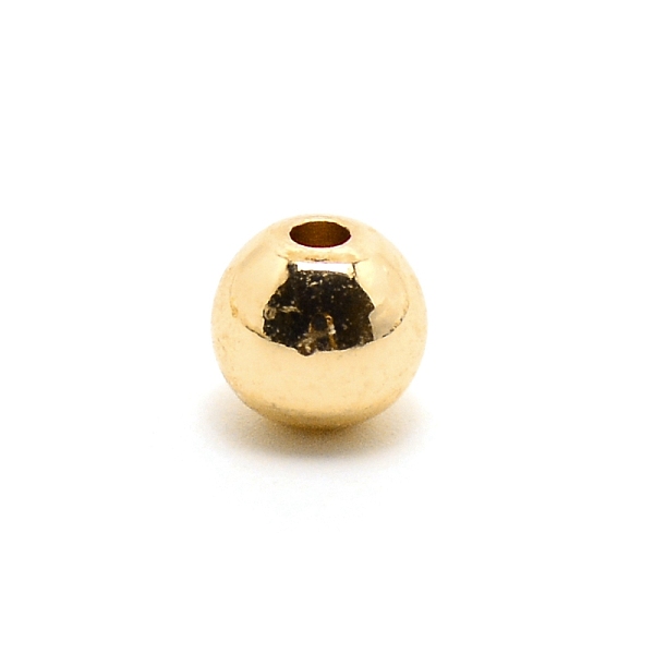 

PandaHall Brass Beads, Long-Lasting Plated, Round, Real 14K Gold Plated, 8x7mm, Hole: 2mm Brass Round