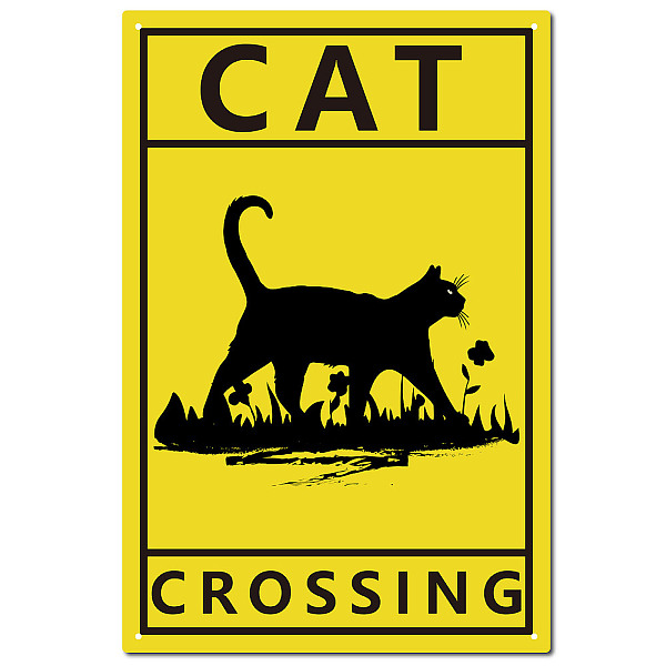 

PandaHall CREATCABIN Black Cat Tin Sign Vintage Metal Sign Poster Retro Painting Plaque Iron Sign Wall Decor Art Mural Hanging Sign...