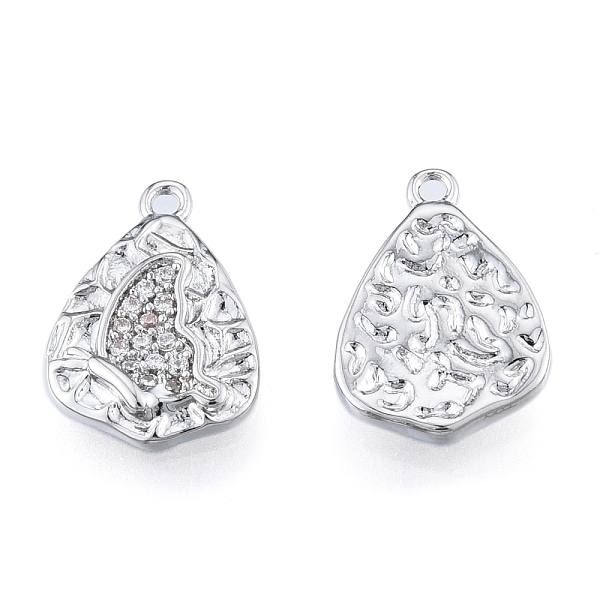 

PandaHall Brass Micro Pave Clear Cubic Zirconia Charms, Cadmium Free & Nickel Free & Lead Free, Textured, Teardrop with Butterfly, Real...