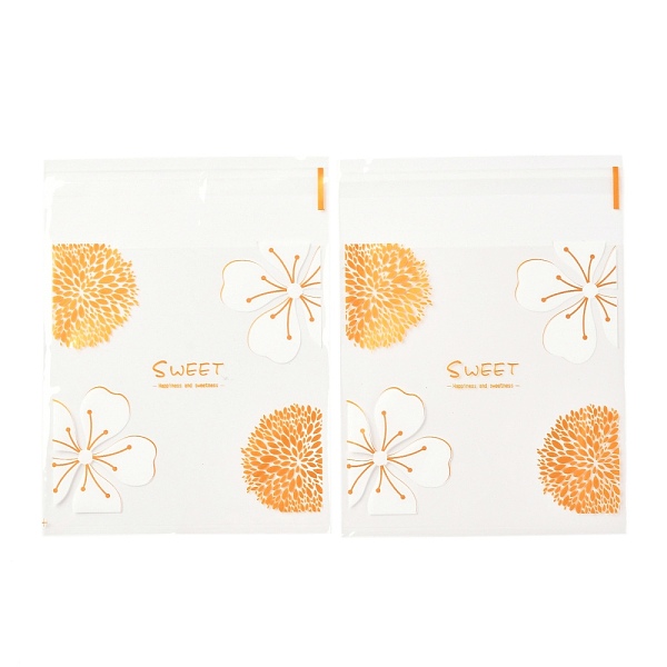 

PandaHall Rectangle OPP Self-Adhesive Bags, with Word and Flower Pattern, for Baking Packing Bags, Sandy Brown, 13.1x10x0.02cm, 100pcs/bag...