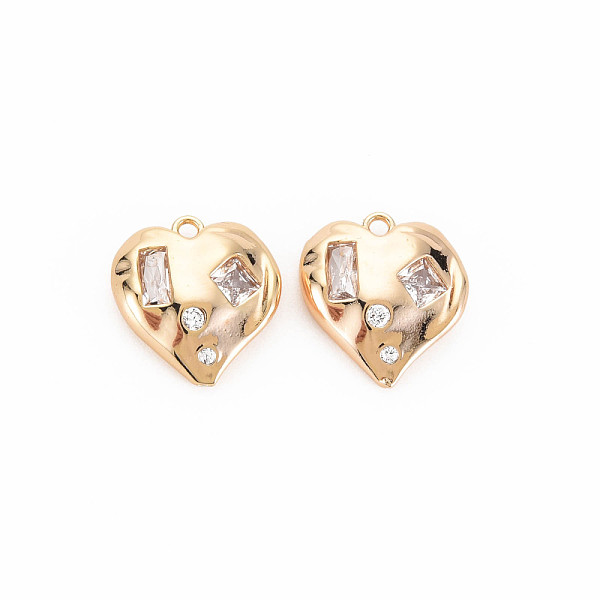 

PandaHall Brass Micro Pave Cubic Zirconia Pendants, Nickel Free, Real 18K Gold Plated, Heart, Clear, 16x14.5x4.5mm, Hole: 1.4mm Brass+Cubic...