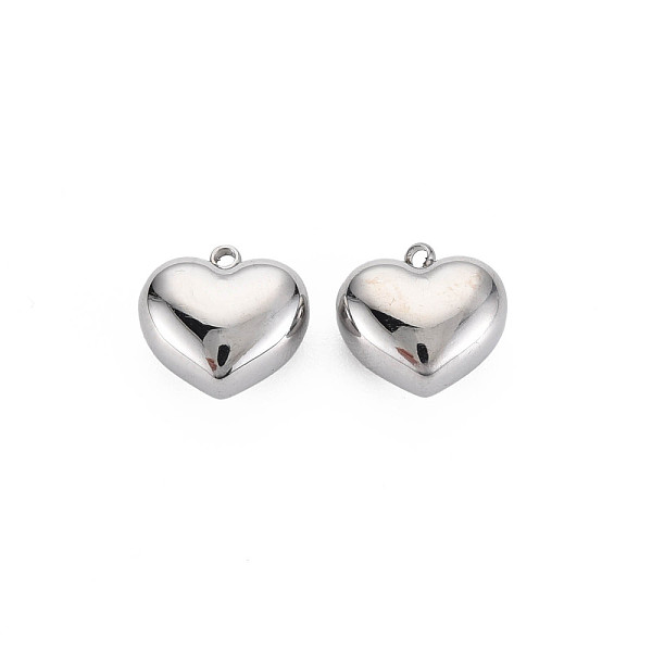 

PandaHall 304 Stainless Steel Charms, Heart, Stainless Steel Color, 10x10x6mm, Hole: 1.2mm 304 Stainless Steel Heart