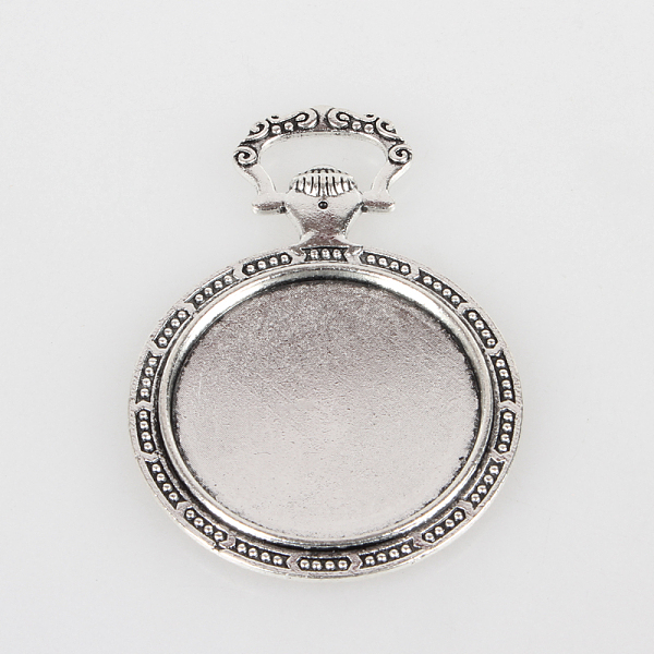 

PandaHall Vintage Tibetan Style Alloy Carved Floral Pattern Pendant Cabochon Bezel Settings, Cadmium Free & Lead Free, Antique Silver, Flat...
