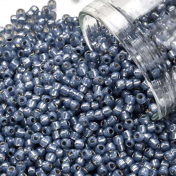 

PandaHall TOHO Round Seed Beads, Japanese Seed Beads, (2102) Silver Lined Milky Montana Blue, 11/0, 2.2mm, Hole: 0.8mm, about 5555pcs/50g...