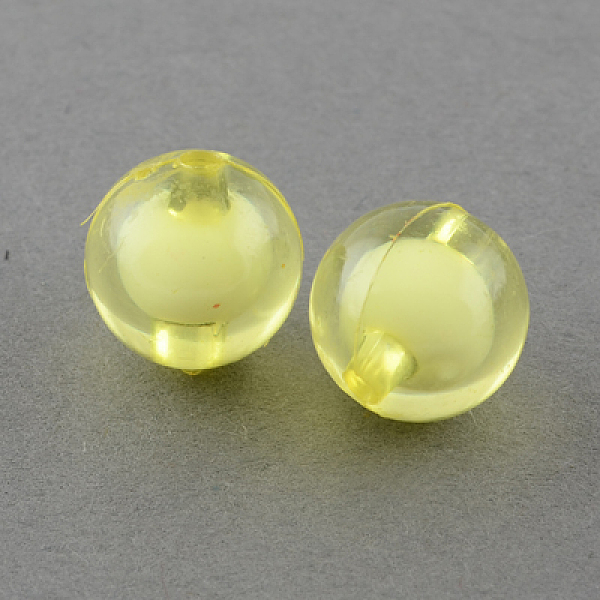 

PandaHall Transparent Acrylic Beads, Bead in Bead, Round, Champagne Yellow, 8mm, Hole: 2mm, about 2050pcs/500g Acrylic Round Yellow