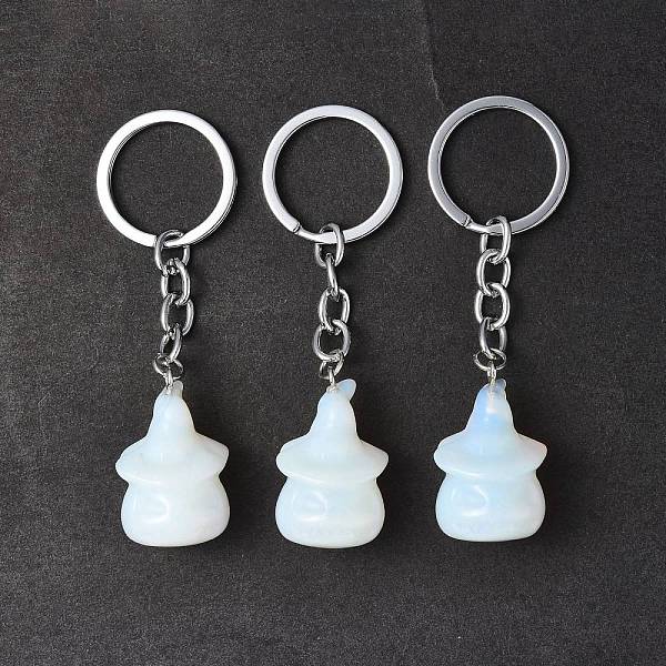 

PandaHall Opalite Keychains, with Iron Keychain Clasps, Ghost, 8cm Opalite Ghost