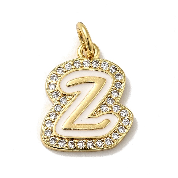 

PandaHall Brass Micro Pave Cubic Zirconia Pendants, with Jump Rings, Real 18K Gold Plated, Letter Z, 18.5x15.5x2mm, Hole: 3.8mm Brass+Cubic..., Clear
