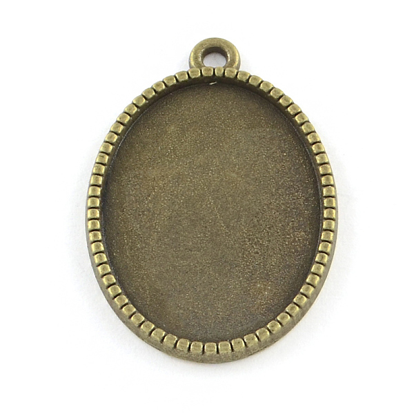 

PandaHall Tibetan Style Alloy Oval Pendant Cabochon Settings, Cadmium Free & Nickel Free & Lead Free, Antique Bronze, Tray: 18x13mm...