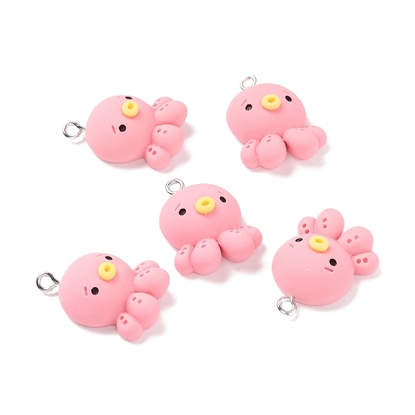 

PandaHall Resin Pendants, with Iron Accessories, Octopus, Pink, 26x19x9mm, Hole: 2mm Resin Other Animal Pink