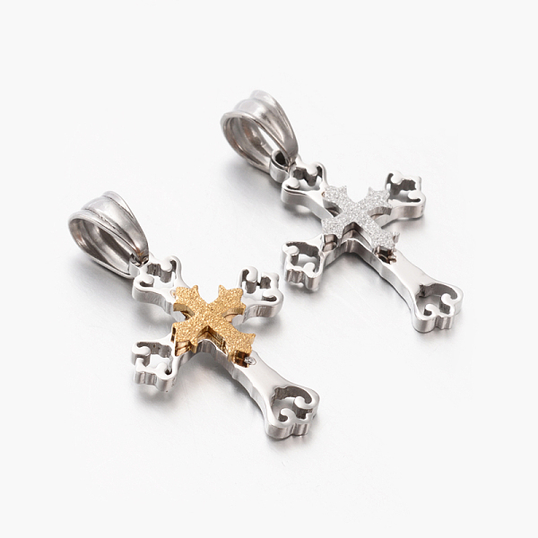 

PandaHall New Gift Men's 201 Stainless Steel Cross Pendants, Mixed Color, 25x18x3.5mm, Hole: 5x6.5mm 201 Stainless Steel Cross
