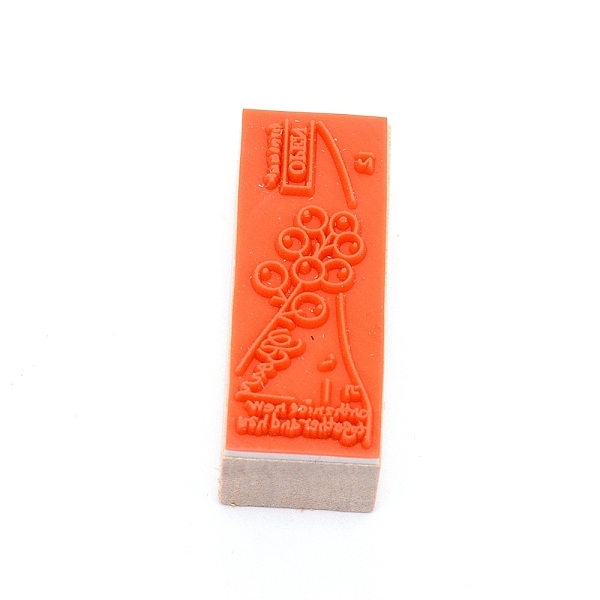 

PandaHall Wooden Stamps, with Rubber, Rectangle, Flower Pattern, 55x22x19mm Wood Orange
