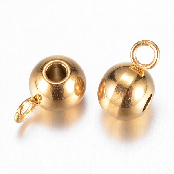 

PandaHall Ion Plating(IP) 304 Stainless Steel Tube Bails, Loop Bails, Rondelle Bail Beads, Golden, 9x5x6mm, Hole: 2mm 304 Stainless Steel...
