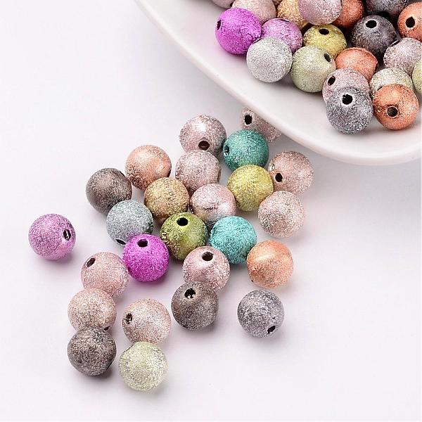 

PandaHall 8mm Mixed Matte Acrylic Beads, Spray Painted Round 1mm Hole Beads Acrylic Round Multicolor