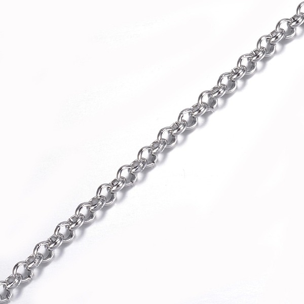 

PandaHall 304 Stainless Steel Rolo Chains, Belcher Chain, Unwelded, with Spool, for Jewelry Making, Stainless Steel Color, 3x1mm, about...