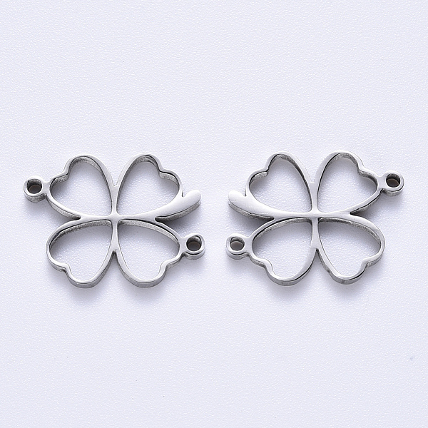 

PandaHall 201 Stainless Steel Links Connectors, Laser Cut, Clover, Stainless Steel Color, 13x16.5x1.5mm, Hole: 1.2mm 201 Stainless Steel...