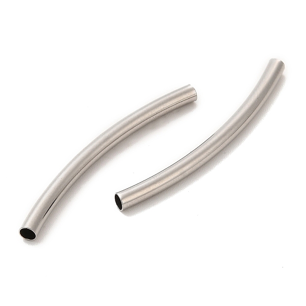 

PandaHall 304 Stainless Steel Tube Beads, Curved Tube, Stainless Steel Color, 35x2.5mm, Hole: 2mm 304 Stainless Steel Tube