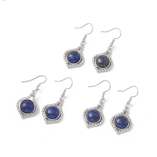 

PandaHall Natural Lapis Lazuli Vase Dangle Earrings, Platinum Brass Jewelry for Women, 40mm, Pin: 0.5mm Lapis Lazuli
