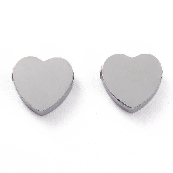 

PandaHall 304 Stainless Steel Beads, Heart, Stainless Steel Color, 8.5x9.2x3mm, Hole: 1.8mm 304 Stainless Steel Heart