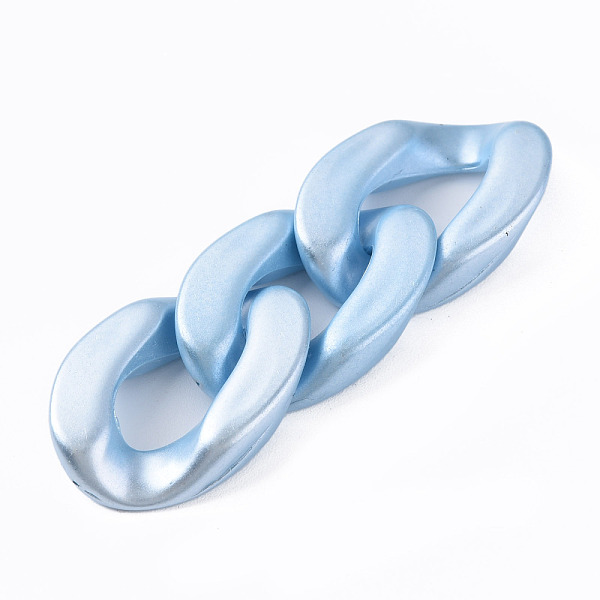 

PandaHall Opaque Acrylic Linking Rings, Quick Link Connectors, for Curb Chains Making, Pearlized, Twist, Light Sky Blue, 29x20x6mm, Inner...