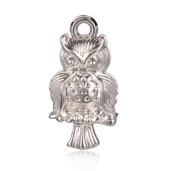 

PandaHall Halloween Owl CCB Plastic Pendants, Platinum, 32x16x8mm, Hole: 3mm Plastic Owl
