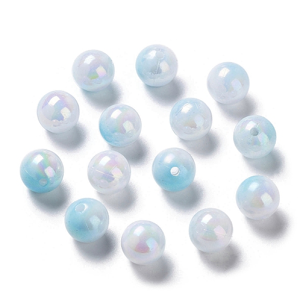 

PandaHall Two Tone Opaque Acrylic Beads, Round, Deep Sky Blue, 10mm, Hole: 1.8mm, about 1020pcs/500g Acrylic Round