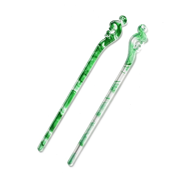 

PandaHall Opaque Acrylic Hair Sticks, Green, 178x16x4mm Acrylic Green