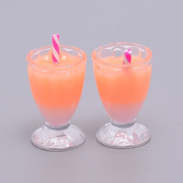 

PandaHall Plastic Pendants, Bubble Tea Shape, Coral, 31x16mm, Hole: 2mm Plastic Food Red