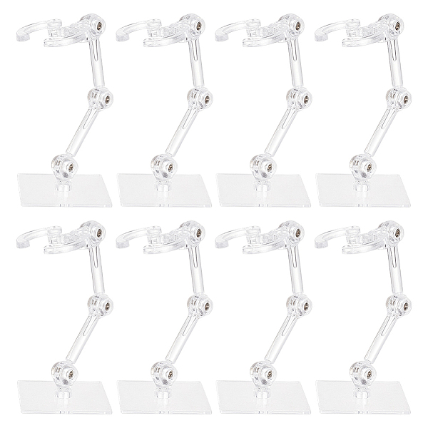 

PandaHall Plastic Model Assembled Action Figure Display Holders, Doll Model Support Stands, with Alloy Findings, Clear, Square, 4x4x8cm...