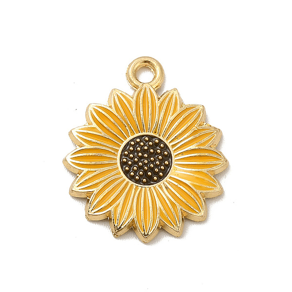 

PandaHall Alloy Enamel Pendants, Light Gold, Daisy Charm, Gold, 21x18x2mm, Hole: 2mm Alloy+Enamel Flower Gold
