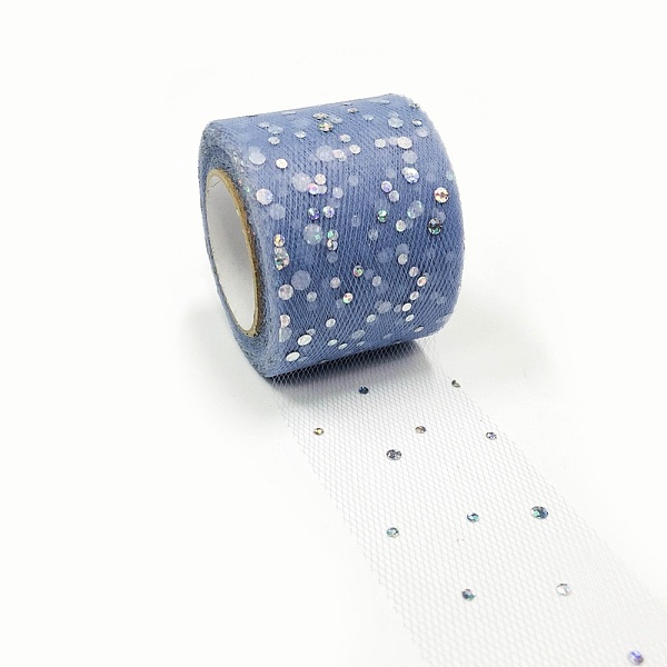 

PandaHall Glitter Sequin Deco Mesh Ribbons, Tulle Fabric, Tulle Roll Spool Fabric For Skirt Making, Cadet Blue, 2 inch(5cm), about...