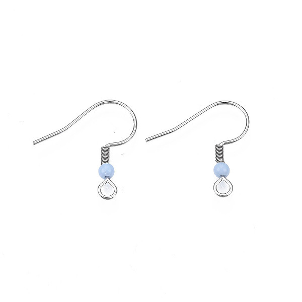 

PandaHall 304 Stainless Steel Earring Hooks, Ear Wire, with Acrylic Beads and Horizontal Loop, Light Steel Blue, 19.5x18.5mm, Hole: 2mm, Pin...