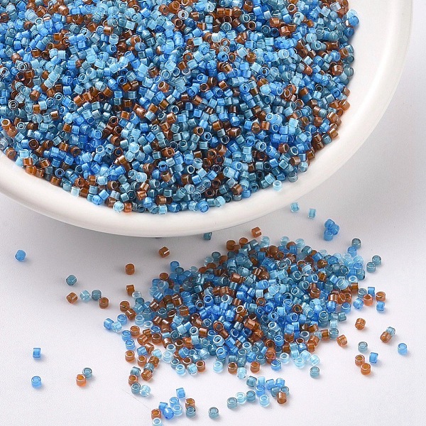 

PandaHall MIYUKI Delica Beads, Cylinder, Japanese Seed Beads, 11/0, (DB2068) Luminous Mix 8, 1.3x1.6mm, Hole: 0.8mm, about 2000pcs/10g Glass..., Cyan